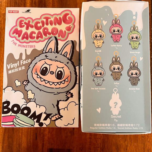 Labubu 100% authentic 💕Exciting Macaron The Monsters Vinyl Face Stuffed Animal - Picture 2 of 8